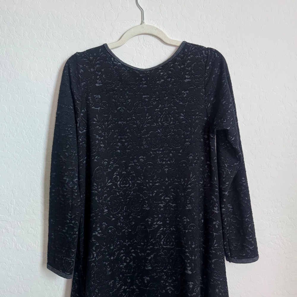NoBlu Black Damask Burnout High Low Duster Cardigan Lagenlook Small Artsy Boho - Picture 8 of 8